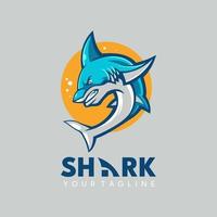 wütend Hai Logo Design Vektor zum ein Verein oder Sport Mannschaft