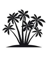 Palme Bäume Silhouetten Vektor Illustration isoliert auf Weiß Hintergrund