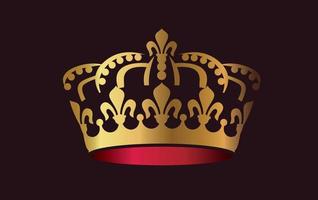Vektor golden König Krone auf schwarz Hintergrund. Vektor Illustration. Emblem und königlich Symbole.