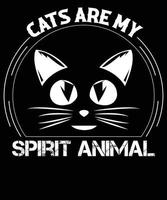 katter är min anda djur- t-shirt design. vektor