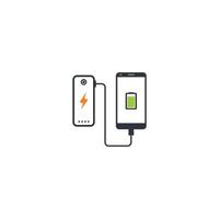 verbunden Powerbank zu Gadget Vektor Symbol Illustration Design