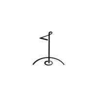 Golf Flagge Linie Stil Symbol Design vektor