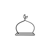 Moschee Linie Stil Symbol Design vektor