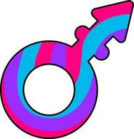 androgyne kön symbol. lgbtq gemenskap. stolthet månad. vektor