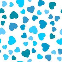 färgrik sömlös mönster av turkos och ljus blå hjärtan. lämplig för utskrift på textil, tyg, tapeter, vykort, omslag vektor