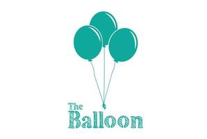 Ballon im Karikatur Stil. Bündel von Luftballons zum Geburtstag und Party. fliegend Ballon mit Seil. Grün Ball isoliert auf Weiß Hintergrund. eben Symbol zum feiern und Karneval. Vektor