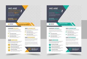 Job freie Stelle Flyer Vorlage, Job Rekrutierung Flyer, wir sind Einstellung Job Flyer Design Vorlage vektor