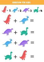 Zusatz für Kinder mit niedlichen Cartoon-Dinosauriern. vektor