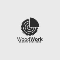 Holzarbeiten Logo ,Sägewerk Logo einfach Design Idee vektor