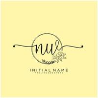 Initiale nw feminin Logo Sammlungen Vorlage. Handschrift Logo von Initiale Unterschrift, Hochzeit, Mode, Schmuck, Boutique, Blumen- und botanisch mit kreativ Vorlage zum irgendein Unternehmen oder Geschäft. vektor