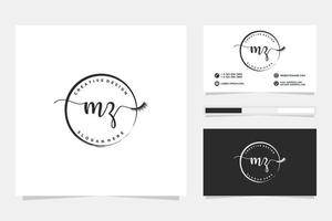 Initiale mz feminin Logo Sammlungen und Geschäft Karte Vorlage Prämie Vektor