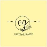 Initiale og feminin Logo Sammlungen Vorlage. Handschrift Logo von Initiale Unterschrift, Hochzeit, Mode, Schmuck, Boutique, Blumen- und botanisch mit kreativ Vorlage zum irgendein Unternehmen oder Geschäft. vektor