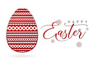 Lycklig påsk röd påsk ägg, påsk ägg med papper skära. isolerat vit bakgrunder, tillämplig för hälsning kort, och baner social media vektor