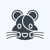 ikon hamster. relaterad till djur- huvud symbol. enkel design redigerbar. enkel illustration vektor