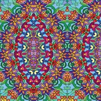 färgrik bakgrund med en mönster av blommor och löv färgrik bakgrund med en mönster vektor