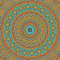 en färgrik mönster med en cirkel av blå och orange färger vektor