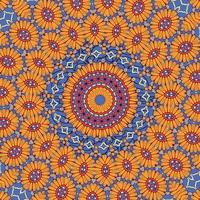 en färgrik mönster med en blomma mönster i blå och orange vektor