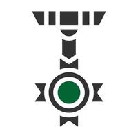 Medaille Symbol solide Stil grau Grün Farbe Militär- Illustration Vektor Heer Element und Symbol perfekt.