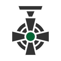 Medaille Symbol solide Stil grau Grün Farbe Militär- Illustration Vektor Heer Element und Symbol perfekt.