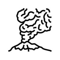 vulkanisch Rauch Linie Symbol Vektor Illustration