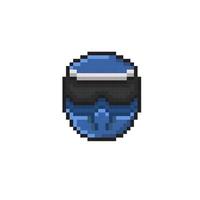 Blau Fahrrad Helm im Pixel Kunst Stil vektor