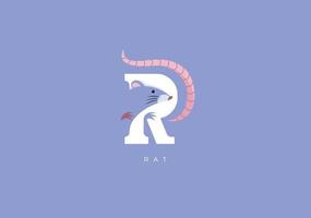 Ratte r Monogramm, Vektor Logo