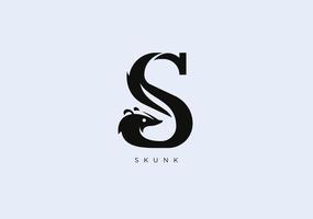 Skunk s Monogramm, Vektor Logo