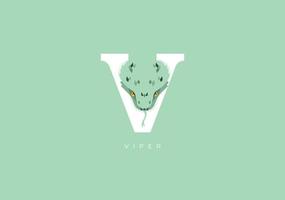 Viper v Monogramm, Vektor Logo