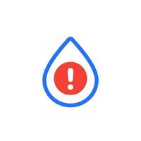 Wasser Qualität Warnung Symbol auf Weiß vektor