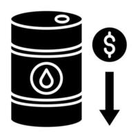 olja pris minska vektor ikon