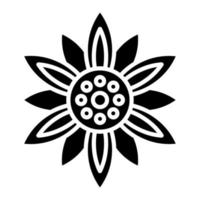 Symbol für Sonnenblumenvektor vektor