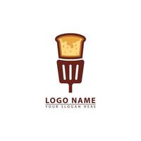 matlagning sked och bröd vektor logotyp ikon.