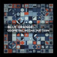 Blau Orange geometrisch Mosaik Muster vektor