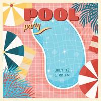 Pool Party Vintage Poster vektor