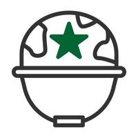 Helm Symbol Duotone Stil grau Grün Farbe Militär- Illustration Vektor Heer Element und Symbol perfekt.