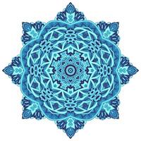 Winter Blau ethnisch geometrisch Arabeske Mandala. süß Schneeflocke Medaillon Dekoration. abstrakt Ornametal Rosette. vektor