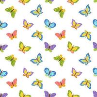 nahtloses Muster mit niedlichen Cartoon-Schmetterlingen. vektor