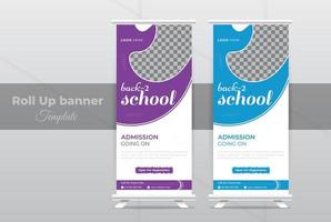 skola antagning utbildning rulla upp baner mall eller reklam, presentation, skriva ut redo, layout, företags- och modern barn x standee baner design vektor