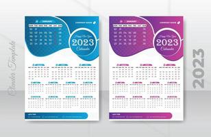 Mauer Kalender 2023, Mauer Kalender Design Vorlage zum 2023, minimalistisch, sauber, und elegant Design Kalender zum 2023, 20223wand Kalender Vorlage Design vektor