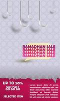 50 aus Ramadhan Verkauf Banner mit einfach elegant Rosa islamisch Ornament eps 10 vektor