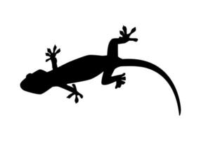 Silhouette von ein Eidechse oder Gecko. stecken zu das Mauer. Vektor Illustration.