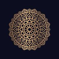 Luxus Zier Mandala Hintergrund Design im golden vektor
