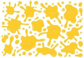 Gelb schmelzen Flüssigkeit Käse Spritzen Spritzer Vektor Essen Illustration Element Dekoration auf isoliert Weiß Hintergrund
