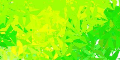 hellgrüner, gelber Vektor abstrakter Dreieckhintergrund.