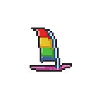 Windsurfen im Pixel Kunst Stil vektor