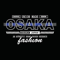 Japan Osaka Denim Typografie T-Shirt Design vektor