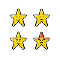stjärna uttryckssymbol i pixel konst stil vektor