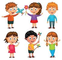 Gruppe von glücklich Kinder Karikatur Vektor Illustration