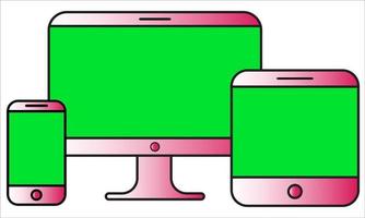 Digital Anzeige Pad Telefon Monitor pc einstellen Ausrüstung Technologie Geschäft vektor