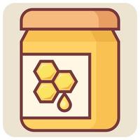 fylld Färg översikt ikon för honung burk. vektor